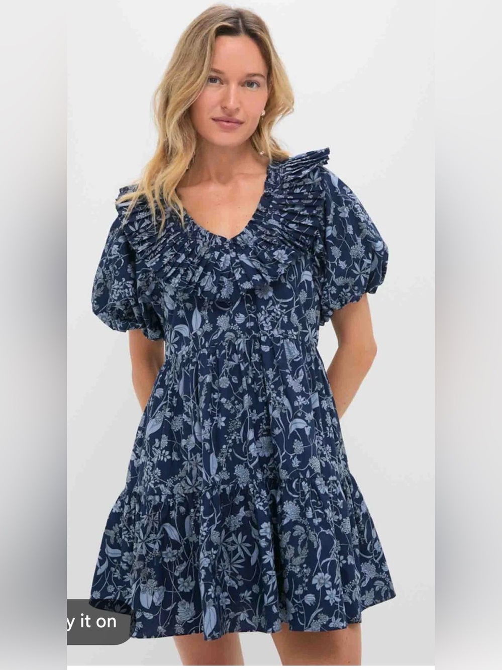 Hyacinth House Blue Floral Samson Mini Dress Size Medium